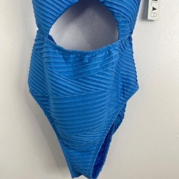 The Bikini Lab NWT Blue One Piece Cutout Bathing Suit - Picture 3 of 9